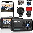 Milerong Dash Cam Front and Rear Wireless with 64GB Card/APP Control, 2.5K Dashcams Front+1080P Rear Dash Camera for Cars,3" IPS Car Camera with Night Vision Loop Recording G-Sensor Parking Monitor