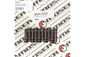 Moser Engineering Wheel Stud, 7/16-20 in Thread, 1.750 in Long, 0.480 in Knurl, Steel, Black Oxide, Set of 10
