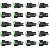 20 PCS Female DC Power Connectors, 12V DC Barrel to Screw Terminal Jack Adapter Connectors 5.5mm x 2.1mm for Led Strip, CCTV 