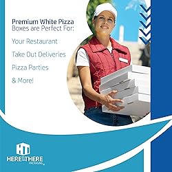 Here to There Packaging White Cardboard Pizza