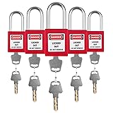 BULANGDI Lockout Tagout Locks Set - 5pcs Red Loto