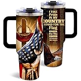 DUUV American Flag Tumbler 40 Oz, Stainless Steel Insulated Mug, Patriotic Travel Mug for Men Dad Him Veterans USA Fans, Gifts for Independence Day Christmas Thanksgiving Birthday, 1PCS