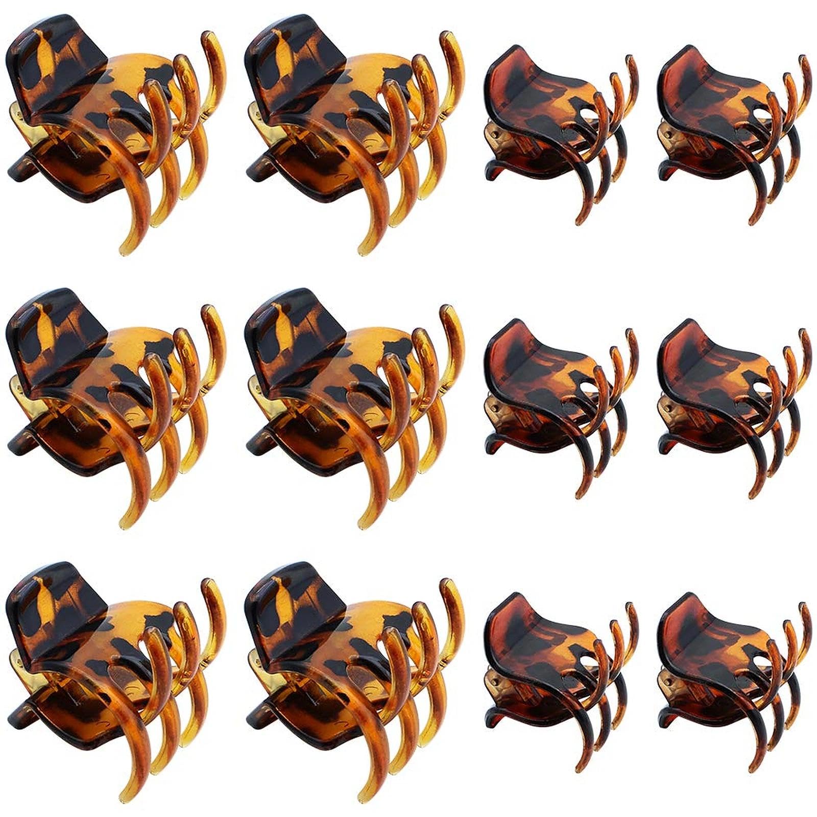 12 Pieces Plastic Hair Claw Clips Women Hair Claw Clamps Hairpin Small and Medium Size Very Suitable for Ladies Girls Thick Hair