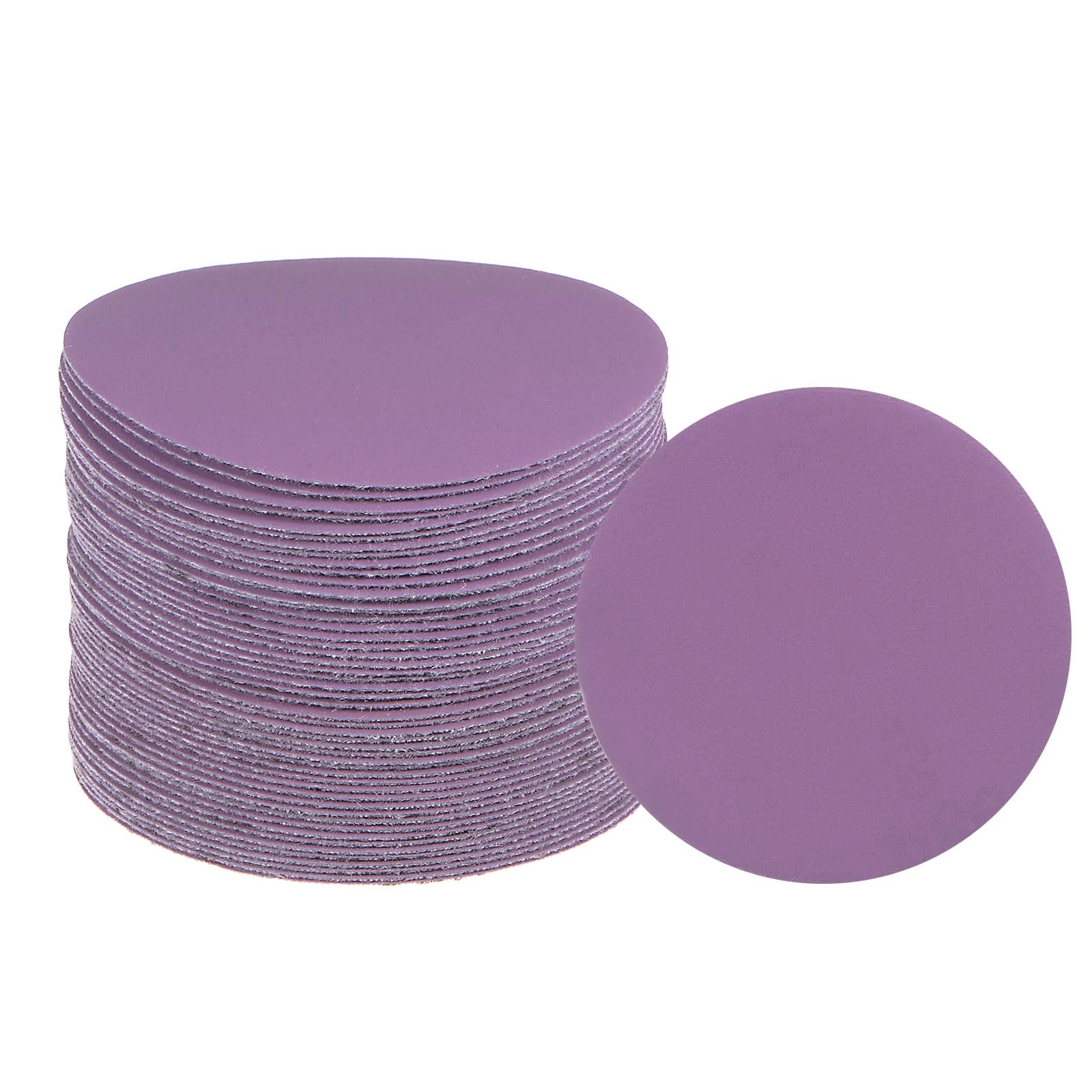 uxcell 50pcs 800 Grit Purple Sanding Discs 3 Inch Hook and Loop Aluminum Oxide Orbital Sanding Pads Paper Wet Dry Polish for Metal Woodworking Drywall