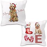 Nvotell Golden Retriever Christmas Pillow Covers - 18x18, Merry Christmas Decor, Gifts for Women, Living Room & Bedroom Set of 2