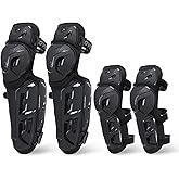SCOYCO Motorcycle Knee Pads for Men - CE Level 1 Motocross Knee and Elbow Guards Protective Gear Armor with 45°-180° Knee Flexibility Design Adjustable Elastic Band