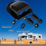 Restmo 2 Pack IP68 Waterproof Solar Cable Entry Gland Dual 6-12mm Black view 6