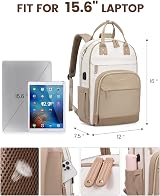 LOVEVOOK Laptop Backpack Women 15.6 Inch Waterproof Anti-theft USB 23L Travel view 2