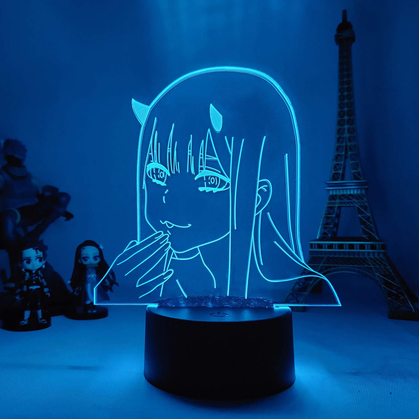 Night Light for Kids, 3D Illusion Lamp 16 Colors Changing with Remote, Anime Darling in Franxx Children s Best Birthday Holiday Gifts