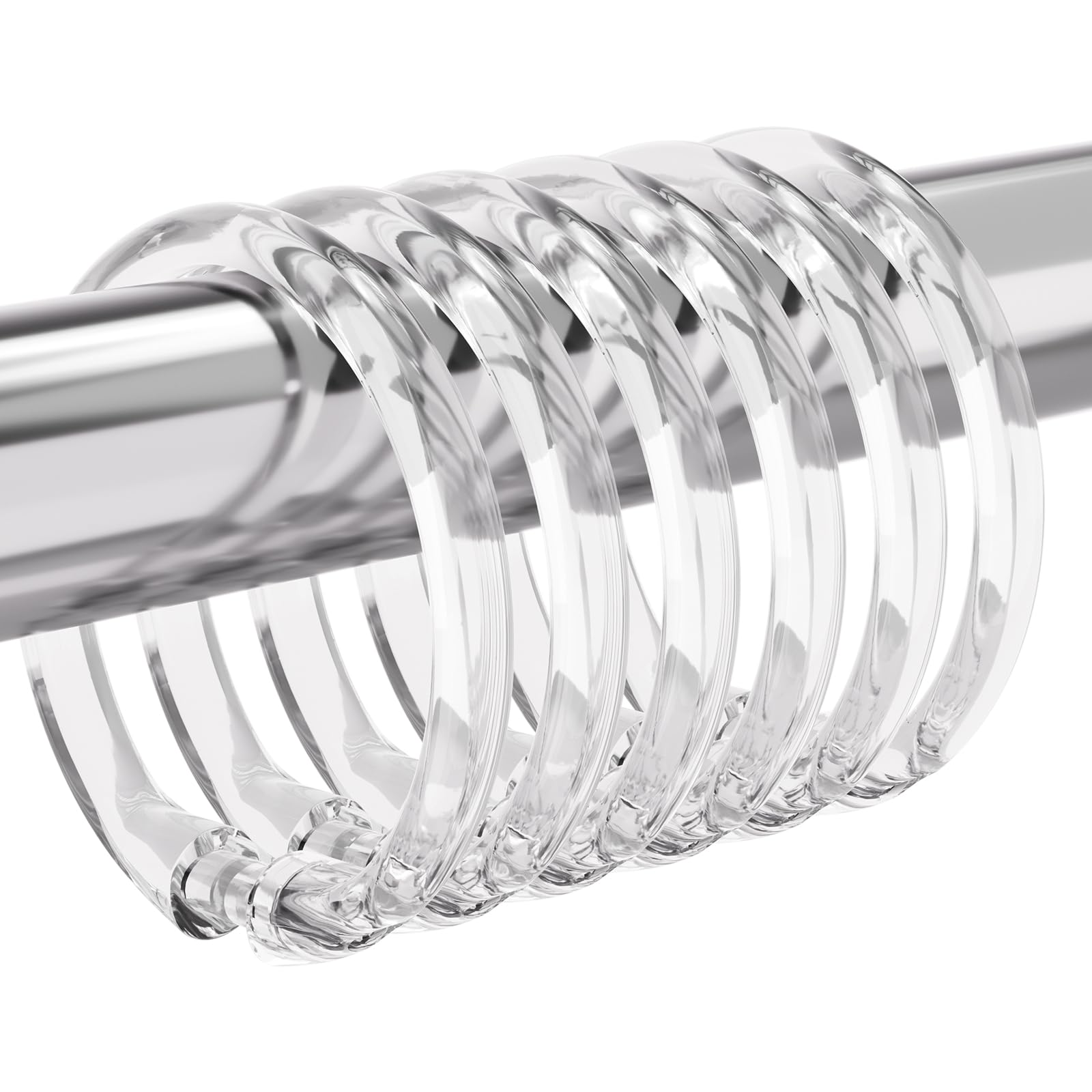Photo 1 of Amazer Plastic Shower Curtain Rings, 12 Pcs Clear Shower Curtain Hooks, O Shape Shower Curtain Hooks Rings, Easy to Snap Closure Shower Hooks for Shower Curtain and Liner Bathroom