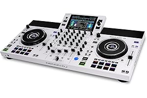 Denon DJ SC LIVE 4 WHITE - Standalone DJ Controller with Stems on 4-Decks, Wi-Fi Streaming, Build-in Speakers, Serato DJ and Virtual DJ Compatible