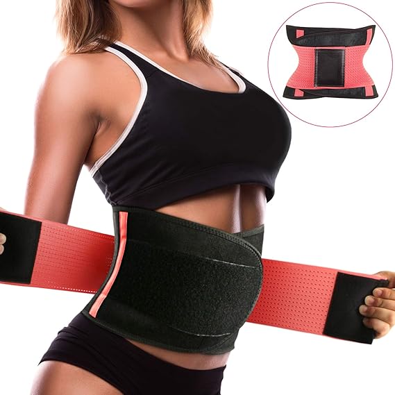 Taille Trimmer, Schwitzgürtel zur Fettverbrennung Verstellbarer Damen-Taillenformer Korsett Corset Power Gürtel Fitnessgürtel
