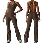 ALVORALAY Women's Flare Jumpsuit with Tummy Control – Sleeveless, Backless, Soft Stretchy Fabric, Elegant One-Piece