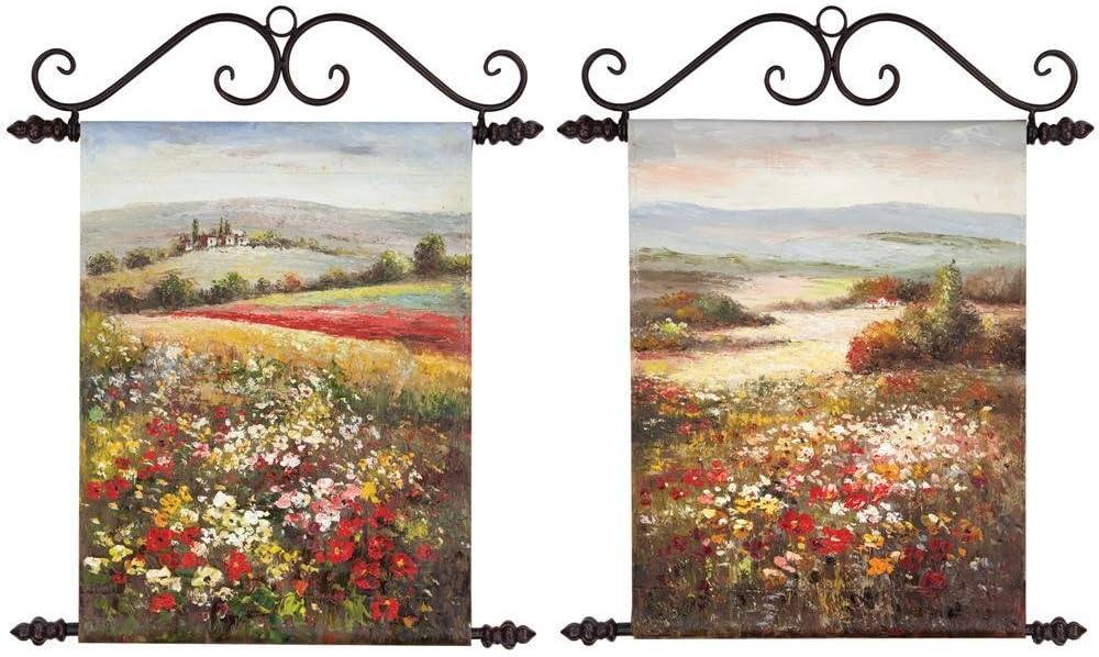 Manual Field of Flowers Hand Painted Canvas Wall Hangings