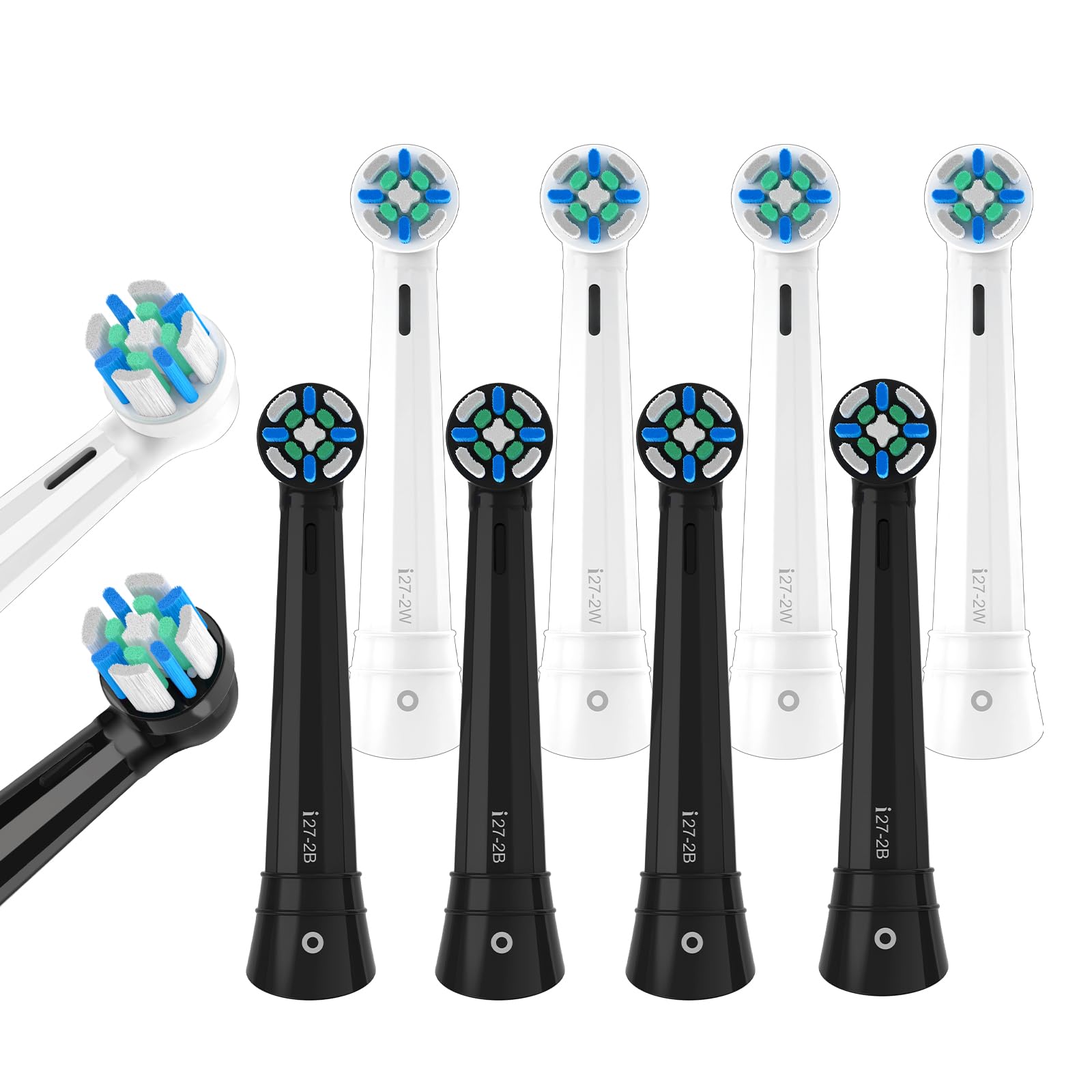 Photo 1 of 10 Pack IO Replacement Heads Compatible with Oral B IO 2/3/4/5/6/7/8/9/10/Deep Clean Series Electric Toothbrushes, Brush Heads Compatible with Oral B iO (Black/White)