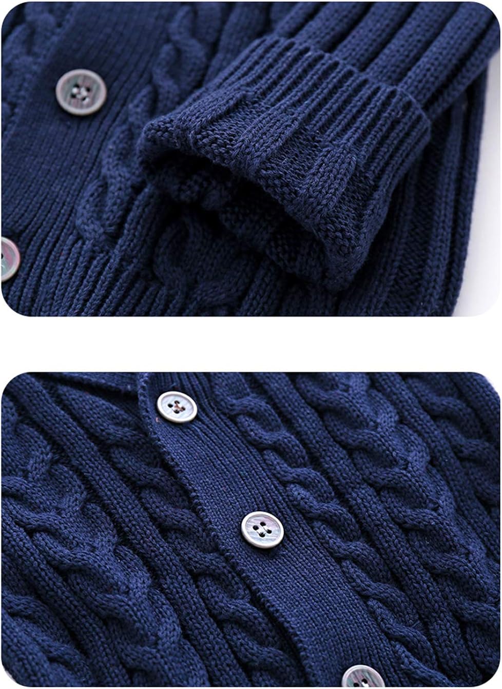 Feidoog Infant Baby Boys Cardigan Crochet Sweater V-Neck，Toddler Knit Button up Knitted Pattern Pullover Sweatshirt: Clothing