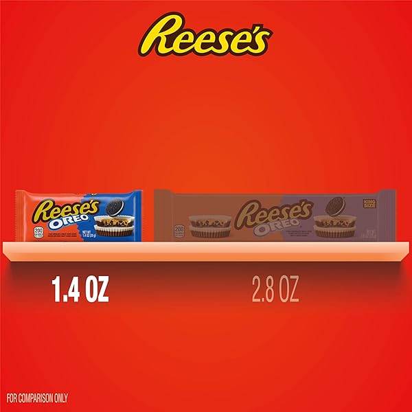 REESE’S OREO MILK CHOCOLATE AND WHITE CREME PEANUT BUTTER CUPS, CANDY PACKS, 1.4 OZ (24 COUNT)