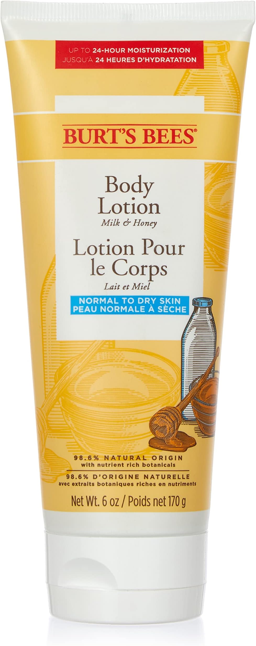 Burt's Bees Milk & Honey Moisturising Body Lotion 170g Natural Nourishing