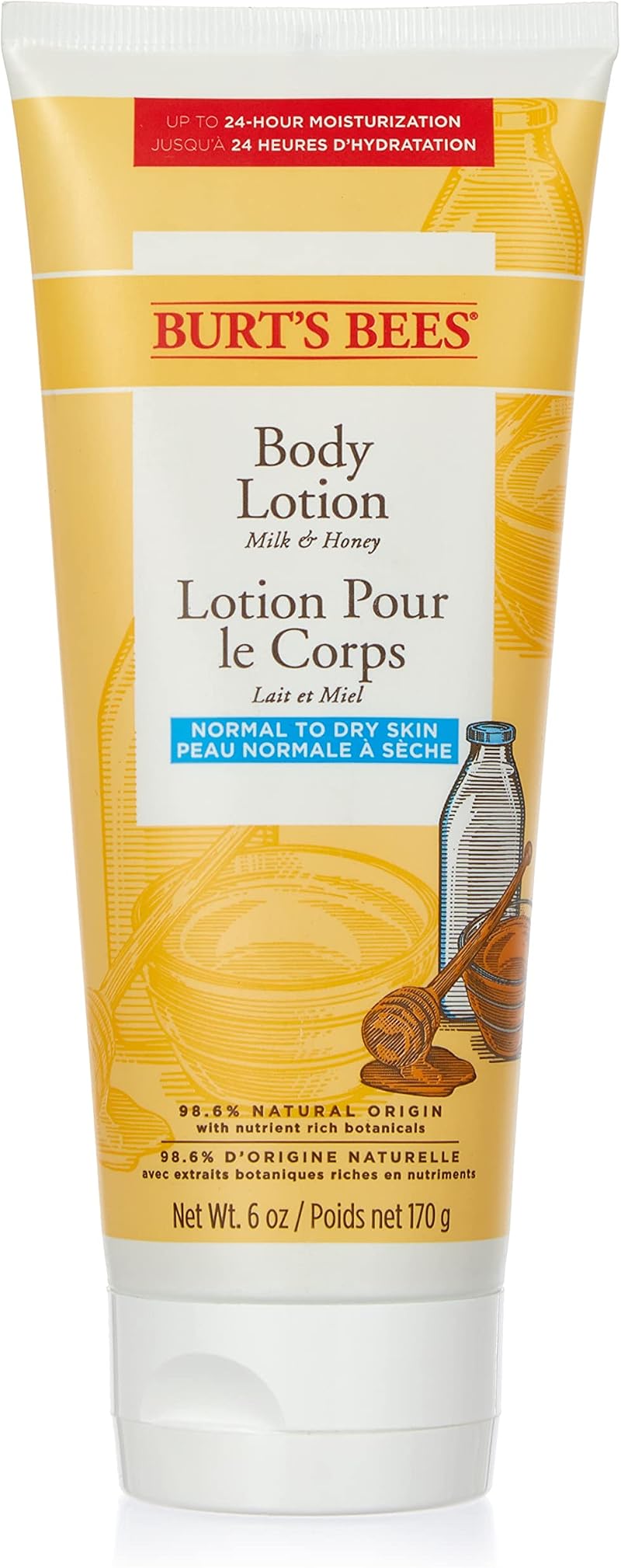 Burt's Bees Milk & Honey Moisturising Body Lotion 170g Natural Nourishing