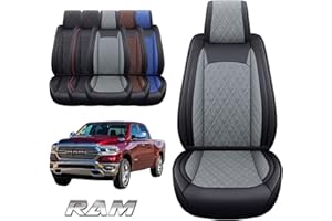 YIERTAI Car Seat Covers Compatible with Dodge Ram Custom Fit 2009-2025 1500 2500 3500 Pickup Mega Cab Limited Longhorn Laramie Bighorn Waterproof Leather Seat Protectors
