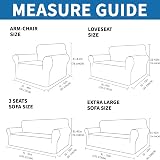 XINEAGE 3 Seater Stretch Jacquard Sofa Cover Light Gray 1 Piece Universal view 6