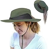Womens Sun Hat Extra Wide Hard Brim Large Boonie Fishing Safari Hiking Cap