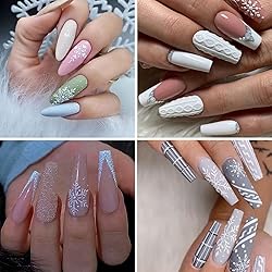 Christmas Nail Art Stickers - 3D Snowflake Glitter