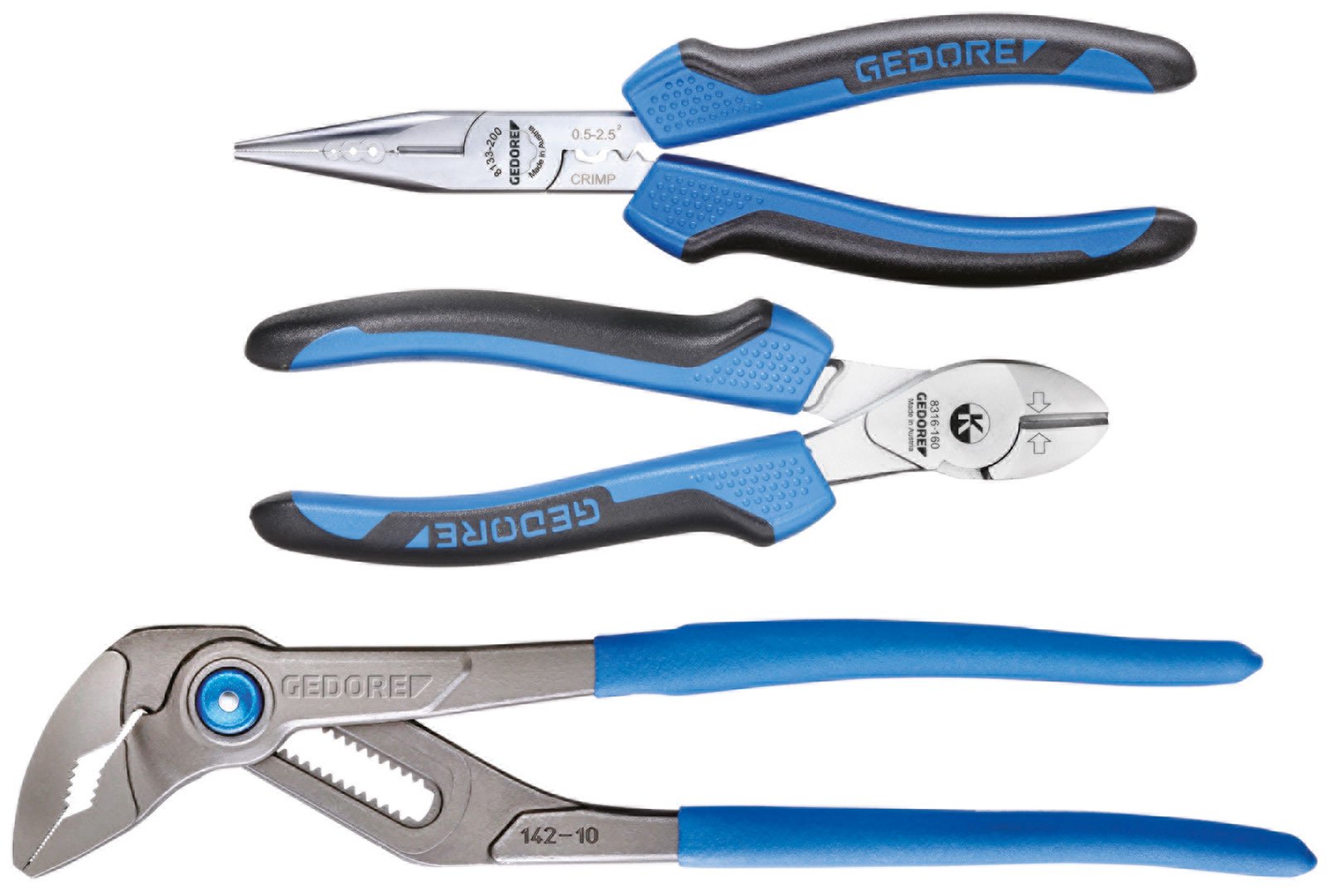 Gedore GUFO 008 Pliers Set 3 Piece Mini Saw in L-Boxx