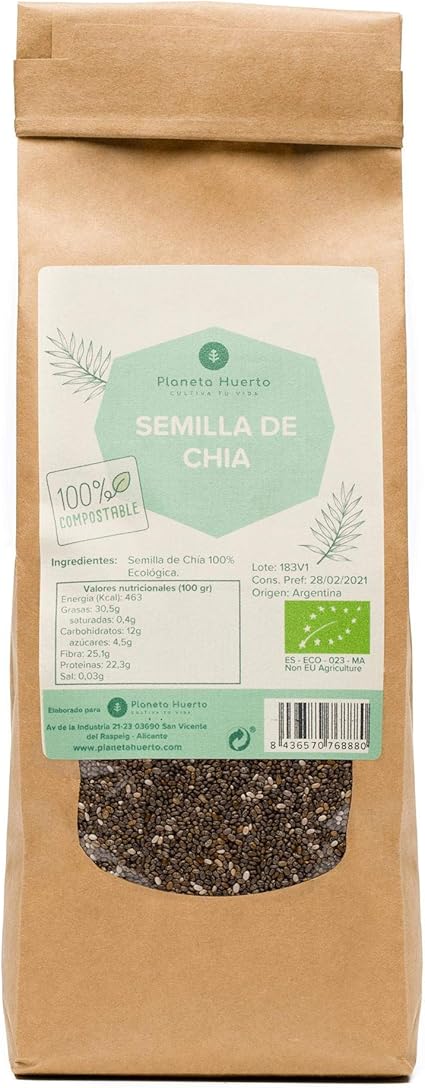 Planeta Huerto Semilla de Chía Eco, 250 g: Amazon.es: Hogar