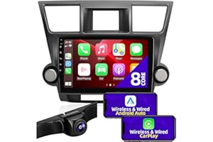 CGOGC Toyota Highlander 2008-2013 Radio Updated Compatible with Wireless Carplay Android Auto 1280X720 Touchscreen Car Android Stereo Bluetooth GPS Navigation FM/AM Multimedia Player 8 core Head Unit