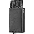VULKIT Credit Card Holder RFID Blocking Leather Automatic Pop Up Wallet Aluminum Slim Pocket Business Card Case