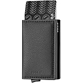 VULKIT Credit Card Holder RFID Blocking Leather Automatic Pop Up Wallet Aluminum Slim Pocket Business Card Case