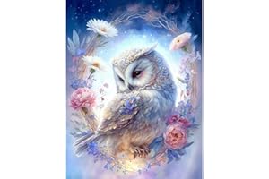 VeGuude Diamond Painting Kits for Adults, Owl 5D Diamond Art Kits, Full Drill DIY Crafts for Adults Home Wall Decor Gift Diamond Dots [11.8x15.7inch]