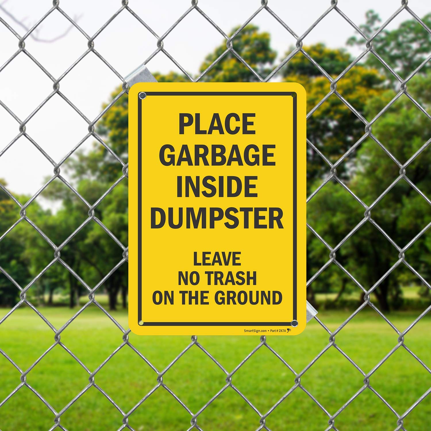 HERYNLRN Targa In Metallo Umoristica “Attenzione: PLease Place Garbage Inside Of Dumpster” – Dimensioni 20,3 X 30,5 Cm, Vintage Per Garage E Bar - 2