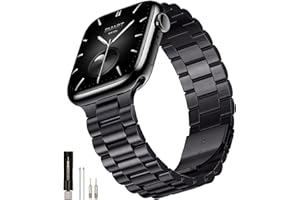 SUNFWR Metal Band Compatible with Apple Watch Strap 44mm 46mm 45mm 49mm 42mm,Men Women Stainless Steel Bracelet for iWatch Se