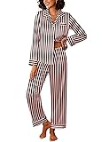 Ekouaer Womens Silk Satin Pajama Sets 2 Piece