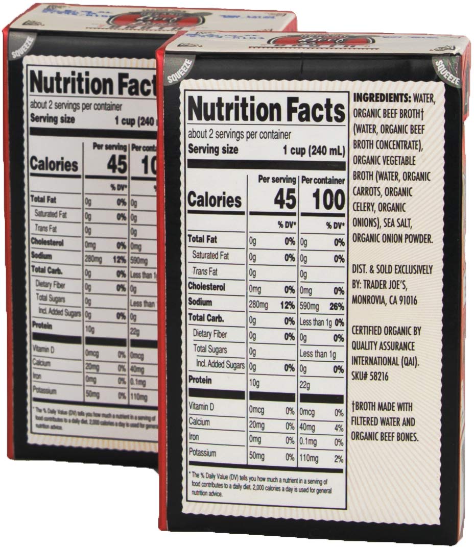 Amazon Com Trader Joe S Organic Beef Bone Broth 2 Pack Grocery Gourmet Food