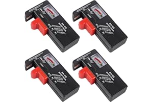 D-FLIFE 4pcsBattery Tester Checker, Small Universal Battery Checker Tester for AA AAA C D 9V 1.5V, Button Cell Batteries Chec