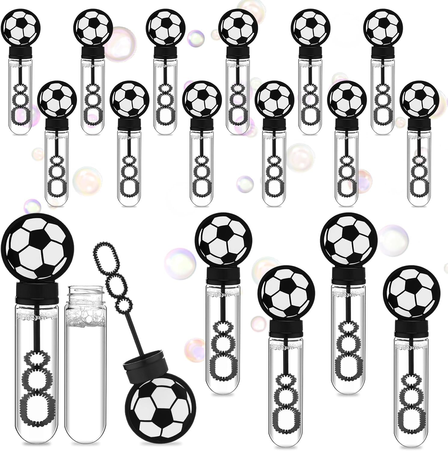 Pack of 12 Football Bubble Sticks for Football Theme Birthday Party Favours Children Bubbles Party Accessories