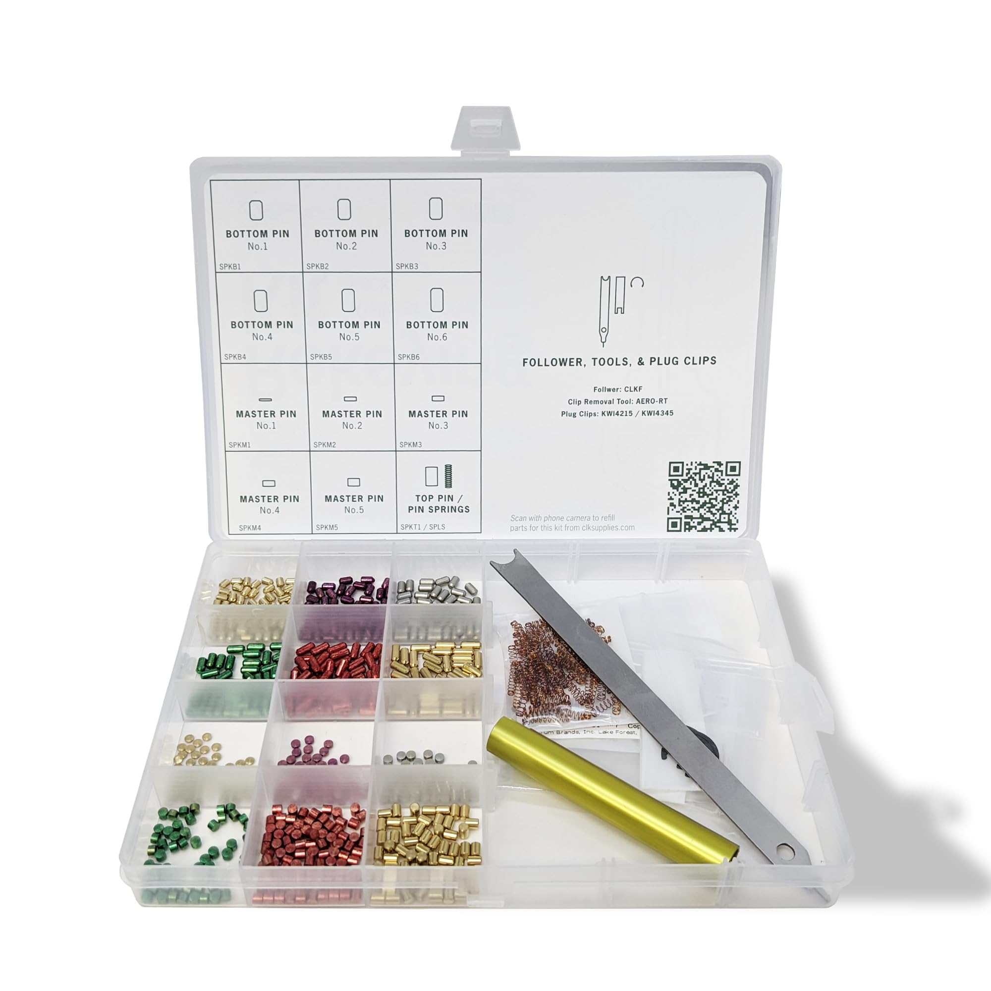 Photo 1 of SUMMIT DOORWARE Premium Kwikset Rekey Kit Compatible with 50 Master Pins | Kwikset Rekeying Kit with Seal-Tight Plastic Box | Lock Pinning Kit Compatible with 50 Bottom, 50 Top Pins and 50 Spring