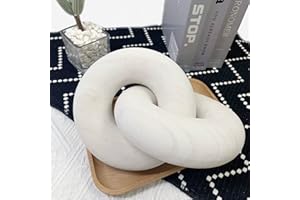 S-SNAIL-OO 2-link Wood Chain Link Decor, Hand Carved Boho Bead, Suitable for Bedroom, Living Room, Coffee Table Decor (White)