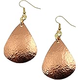 Hammered Tear Drop Copper Earrings - John S Brana Handmade Jewelry - Durable Copper Earrings