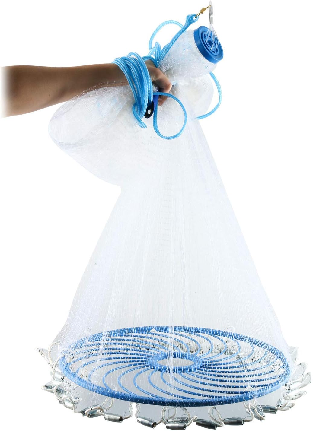 Vnhome Fishing Cast Net with Aluminum Ring for Throw (10ft, Fishing net)