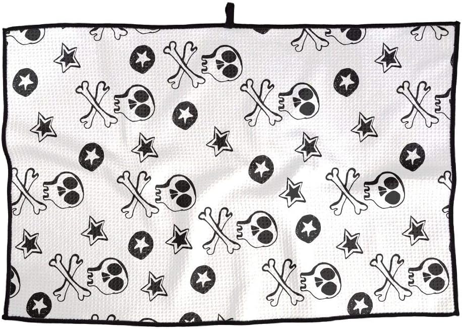 Ancharpin Skull Star Unisex Soft Waffle Towel Microfiber Cooling Casual Portable Golf Towel Sports Towel 38X60cm