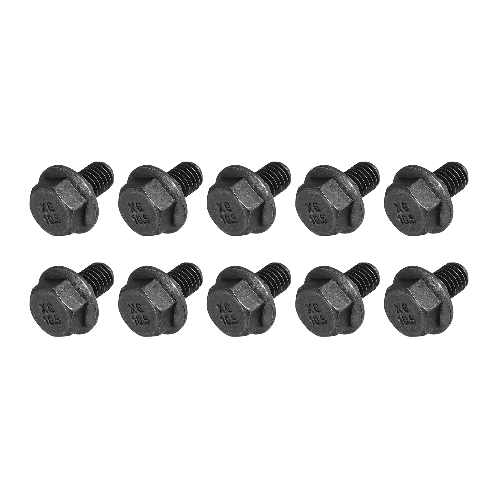 METALLIXITY Flanged Hex Head Bolts (M6x10mm) 40pcs, Hexagon Serrated Flange Bolt Fully Thread Screw - for House Construction Hardware Fasteners โ image 1