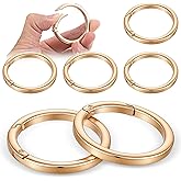 Matwsec 6PCS Round Carabiner 2in Circle Carabiner O Ring Clip Gold Keychain Clip for Keyrings Buckle Bags Purses Keys Handbag Crafts