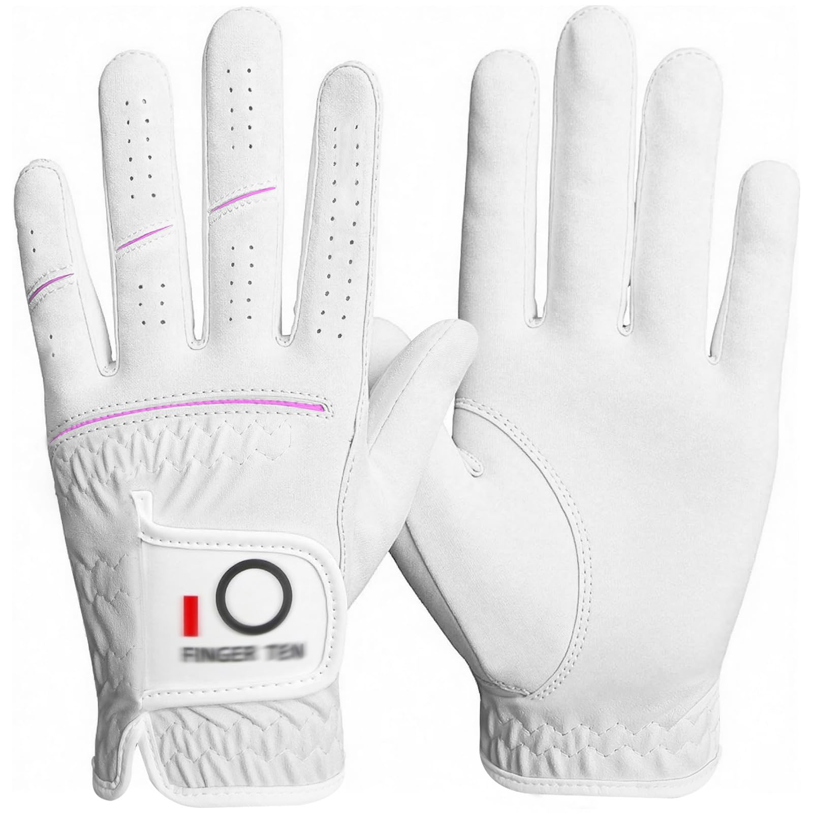 AXKAL Golf Gloves Women Ladies Left Hand Right Microfiber Synthetic All Weather Value Pack, Lady Golf Gloves Breathable Soft Stretch Fit Sweat Absorbent (White, S, Left)