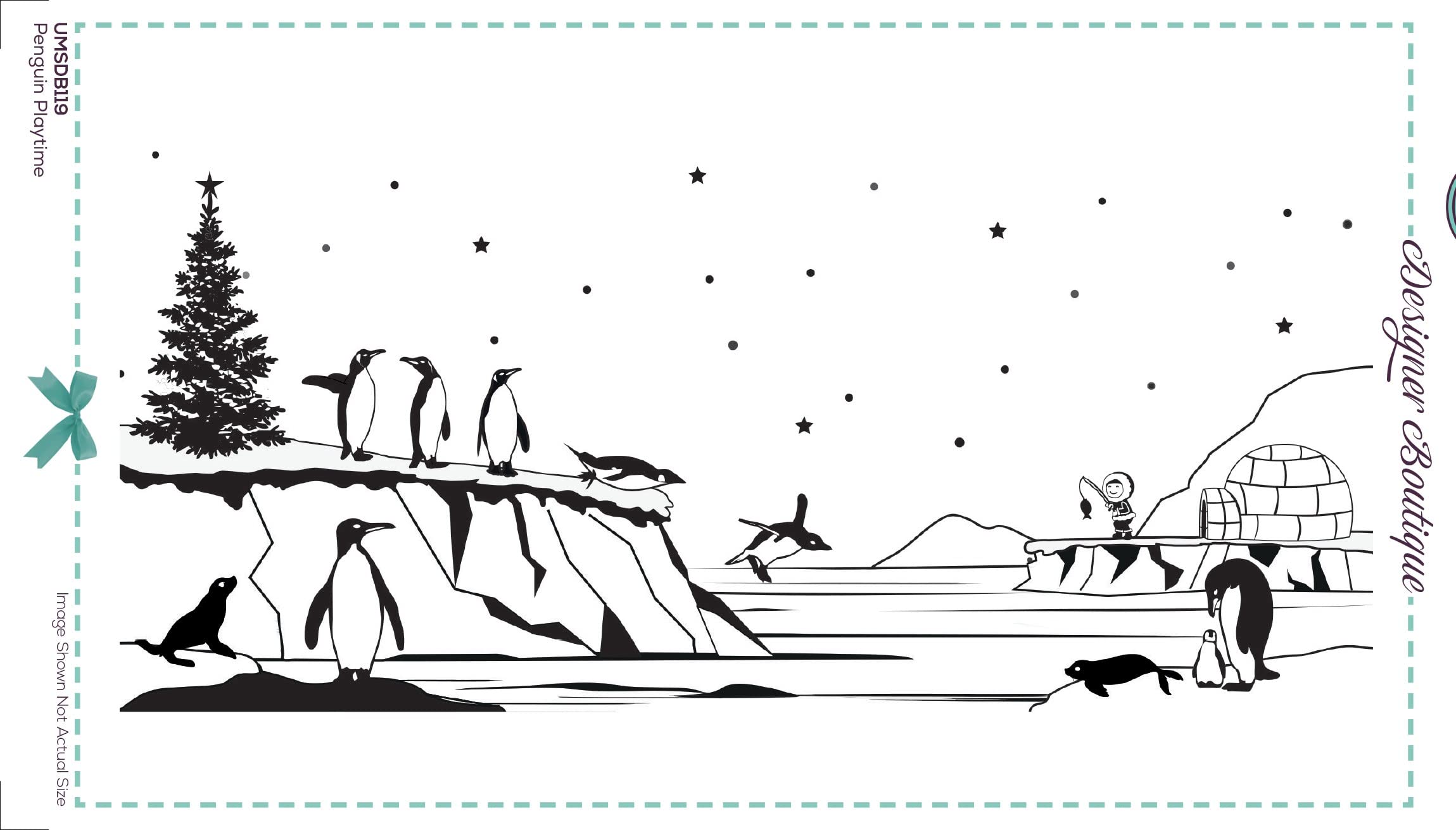 Creative Expressions Designer Boutique-Penguin Playtime-Cling Stamp, Grey Rubber, DL Size