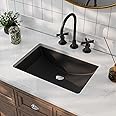 DeerValley DV-1U0086 Ally Undermount Bathroom Sink 21'' x 15'' Rectangular Bathroom Undermount Sink Vitreous China Bathroom Sink with Overflow, Matte Black
