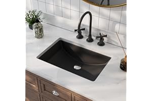 DEER VALLEY DeerValley DV-1U0086 Ally Undermount Bathroom Sink 21'' x 15'' Rectangular Bathroom Undermount Sink Vitreous China Bathroom Sink with Overflow, Matte Black